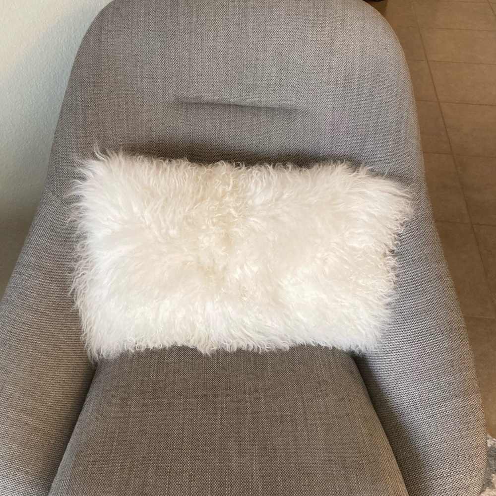 Lux White Lamb and Cotton West Elm Accent Pillow
